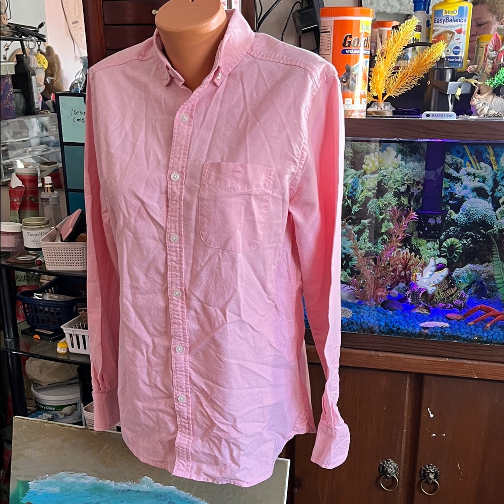 Alexander Julian Women's Pink Button-Down Shirt organic Cotton